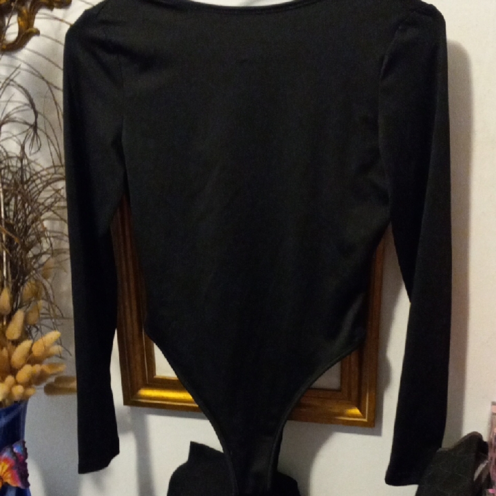 SHEIN Classic Black Long Sleeve Bodysuit